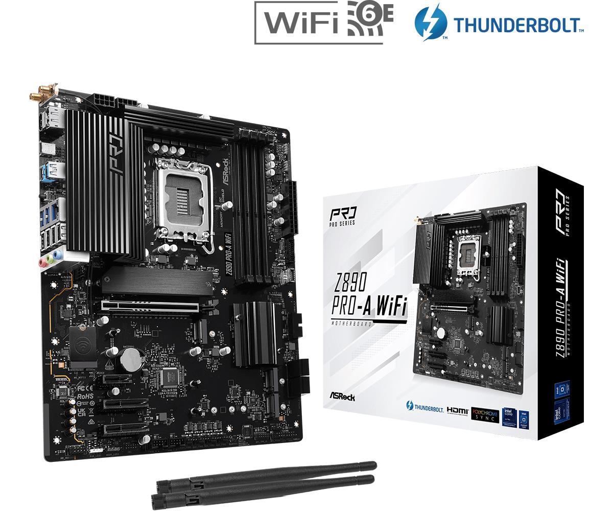 Mainboard ASROCK Intel Z890 LGA1851 ATX Memory DDR5 Memory slots 4 Z890PRO-AWIFI
