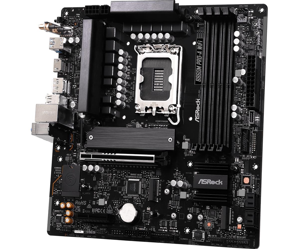 Mainboard ASROCK Intel B860 Express LGA1851 Micro-ATX Memory DDR5 Memory slots 4 B860MPRO-AWIFI