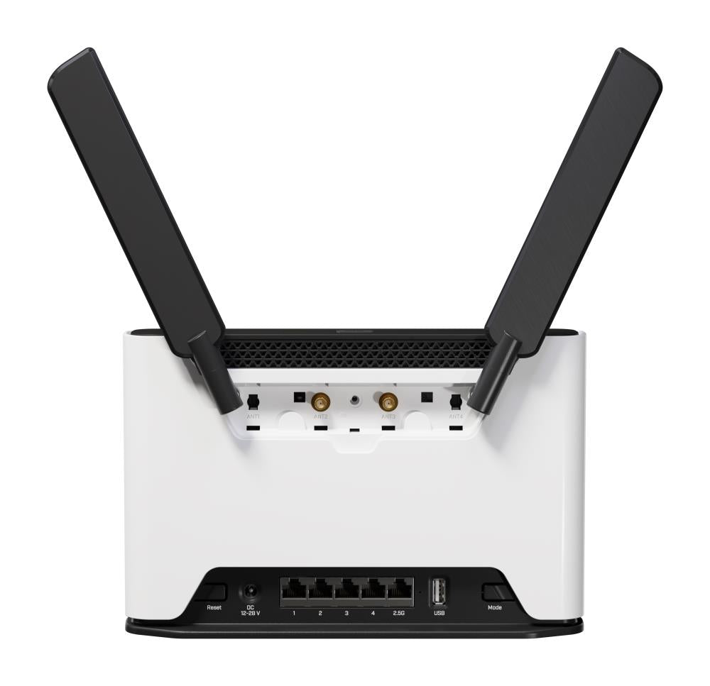 Wireless Router MIKROTIK Wi-Fi 6 IEEE 802.11a/b/g IEEE 802.11n IEEE 802.11ac IEEE 802.11ax USB 2.0 4x10/100/1000M 1x2.5GbE S53UG+5HAXD2HAXD-TC&EG18