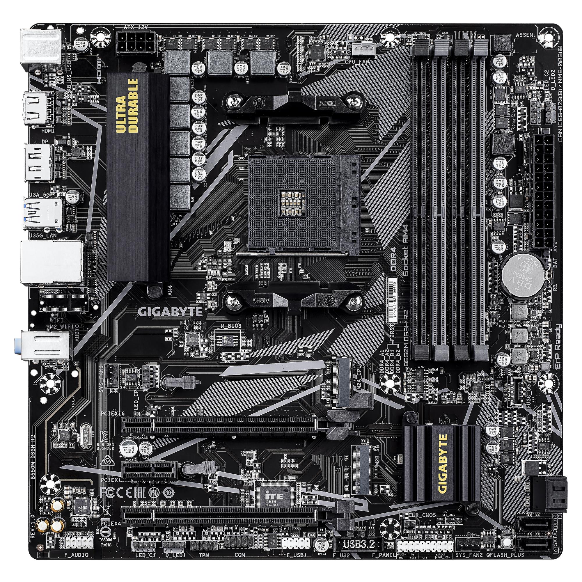 Mainboard GIGABYTE AMD B550 SAM4 Micro-ATX Memory DDR4 Memory slots 4 B550MDS3HR2