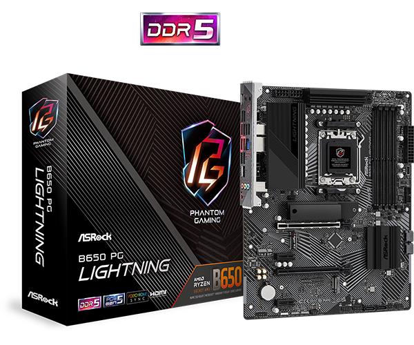 Mainboard ASROCK AMD B650 SAM5 ATX Memory DDR5 Memory slots 4 2xPCI-Express 4.0 1x 2xPCI-Express 4.0 16x 3xM.2 1xHDMI 1xAudio-In 1xAudio-Out 1xMicrophone 4xUSB 2.0 7xUSB 3.2 2xUSB-C 1xRJ45 B650PGLIGHTNING