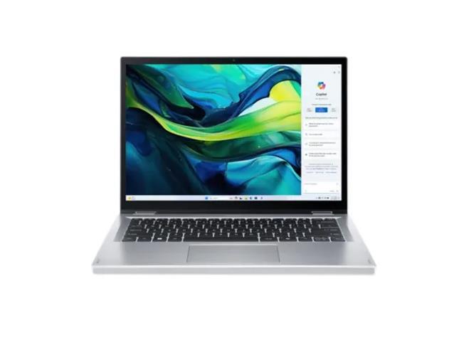 Notebook ACER Aspire Go Spin 14 AGSP14-31PT-338B CPU Intel Core 3 N355 1900 MHz 14" Touchscreen 1920x1200 RAM 16GB LPDDR5 SSD 512GB IntelGraphics Integrated ENG Windows 11 Home Pure Silver 1.54 kg NX.J3UEL.002