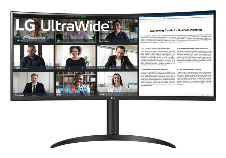 LCD Monitor LG 34WR55QK-B 34" Business/Curved/21 : 9 Panel VA 3440x1440 21:9 100Hz 5 ms Height adjustable Tilt Colour Black 34WR55QK-B
