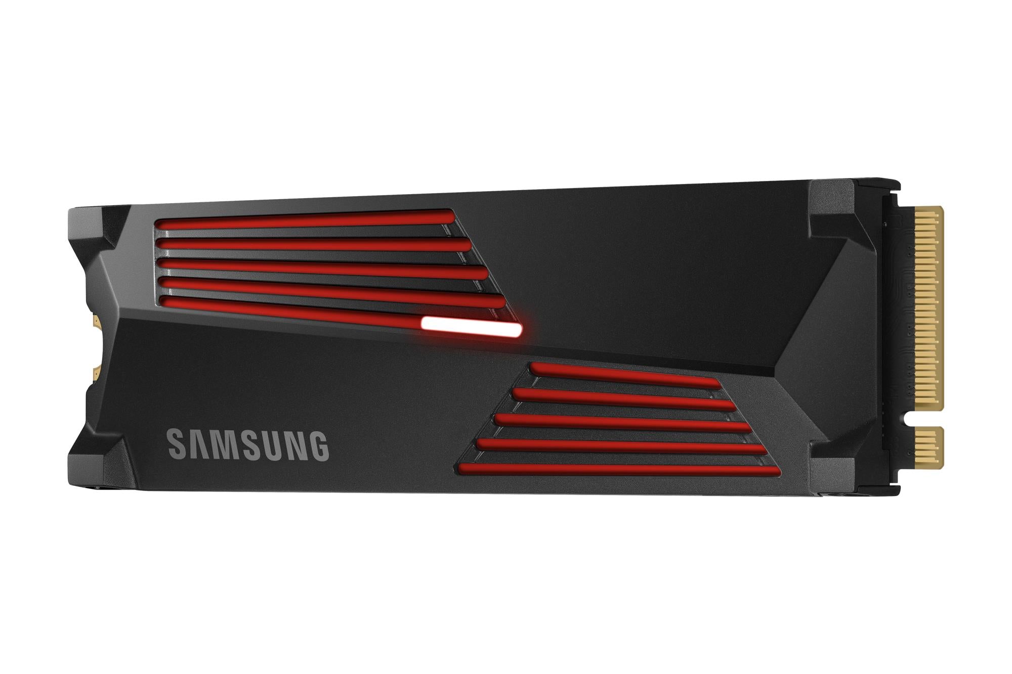 SSD SAMSUNG 990 PRO with Heatsink 4TB M.2 PCIe Gen4 NVMe TLC Write speed 6900 MBytes/sec Read speed 7450 MBytes/sec 2.3mm TBW 1200 TB MTBF 1500000 hours MZ-V9P4T0GW