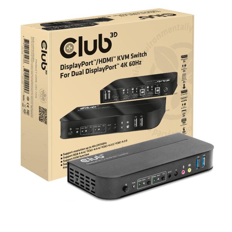 VIDEO SWITCH KVM DP/HDMI/CSV-7210 CLUB3D