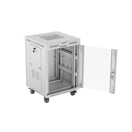 Lanberg | Rack cabinet 19" free-standing 15U/600x600 (flat pack) with glass door, LCD | FF01-6615-12SL | Grey