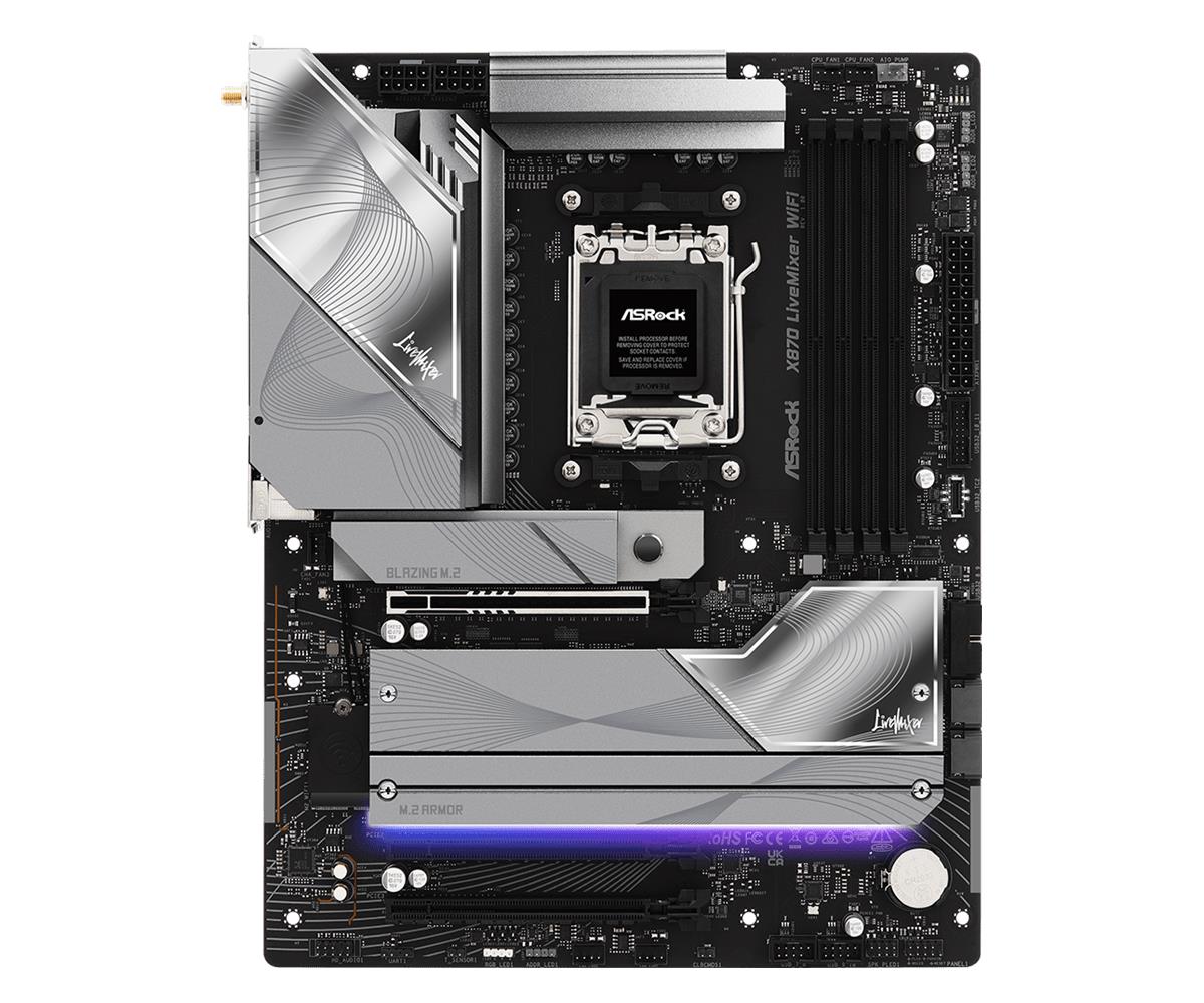 Mainboard ASROCK AMD X870 SAM5 ATX Memory DDR5 Memory slots 4 X870LIVEMIXERWIFI