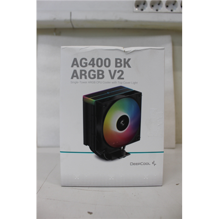 SALE OUT. Deepcool AG400 BK ARGB V2 CPU Cooler, Black | SALE OUT. Deepcool CPU Cooler | AG400 BK ARGB | DAMAGED PACKAGIN