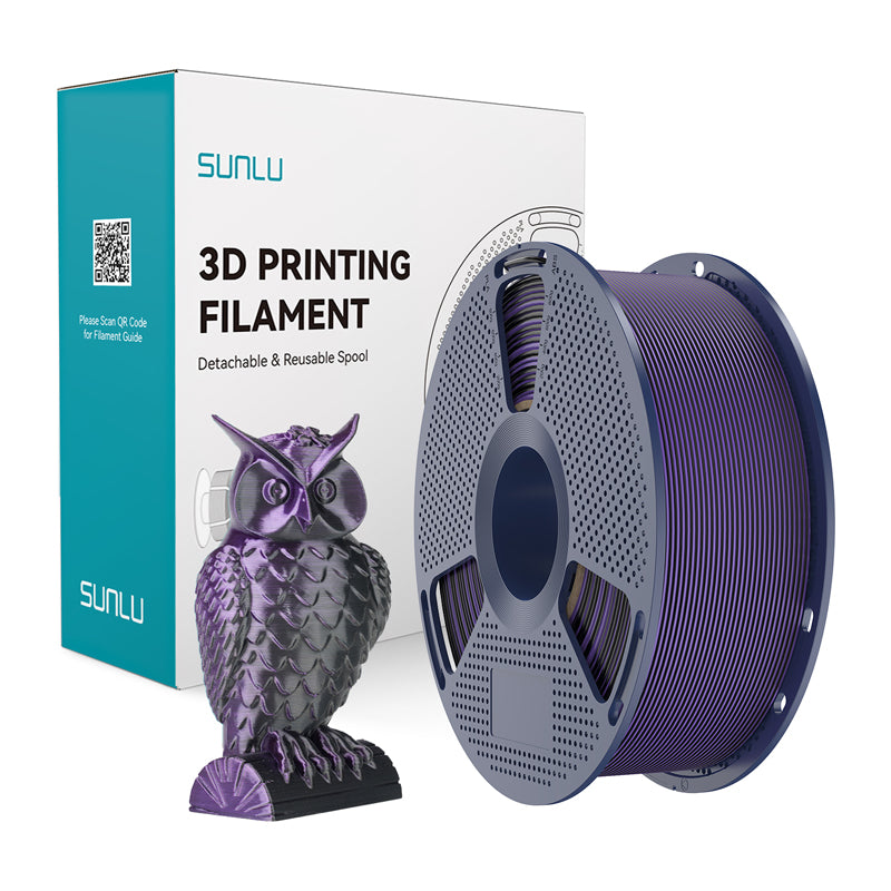 Sunlu PLA+ Silk Dual Color Filament (Black and Purple) - Image 1