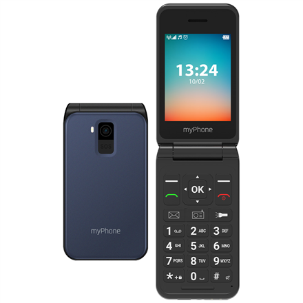 myPhone Flip | LTE | Navy Blue | 2.8 " | TFT | 48 MB | 128 MB | 3G | Bluetooth | 2.1 | USB version Type-C | Built-in cam
