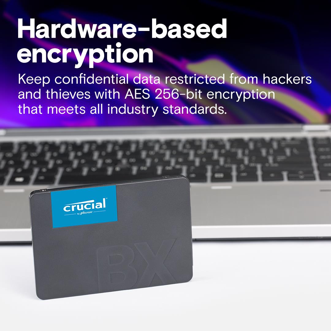 SSD CRUCIAL BX500 4TB SATA 3.0 Write speed 500 MBytes/sec Read speed 540 MBytes/sec 2,5" TBW 1000 TB CT4000BX500SSD1