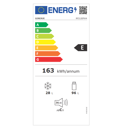 Gorenje | Refrigerator | RF212EPW4 | Energy efficiency class E | Free standing | Double Door | Height 117 cm | Fridge ne