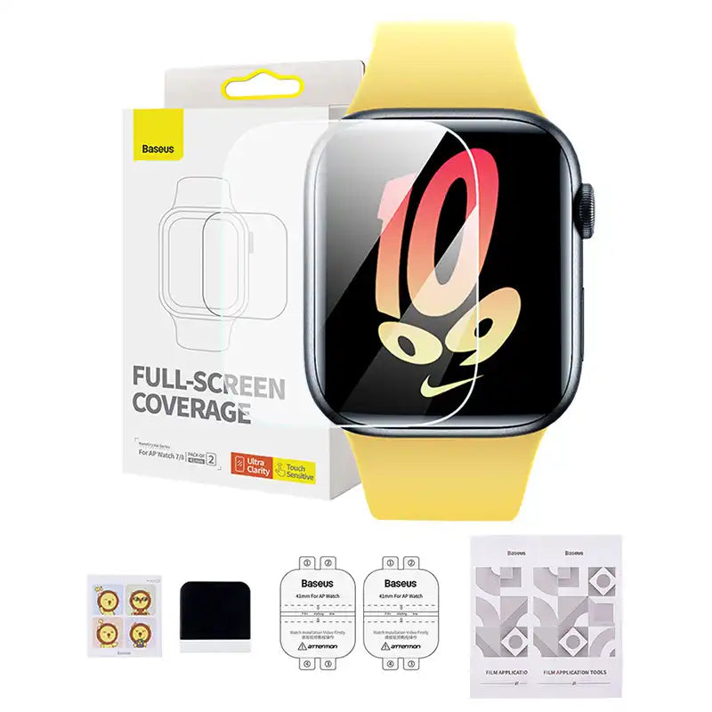 Baseus 41mm Protective Film for AP Watch 7/8, Clear - Image 1