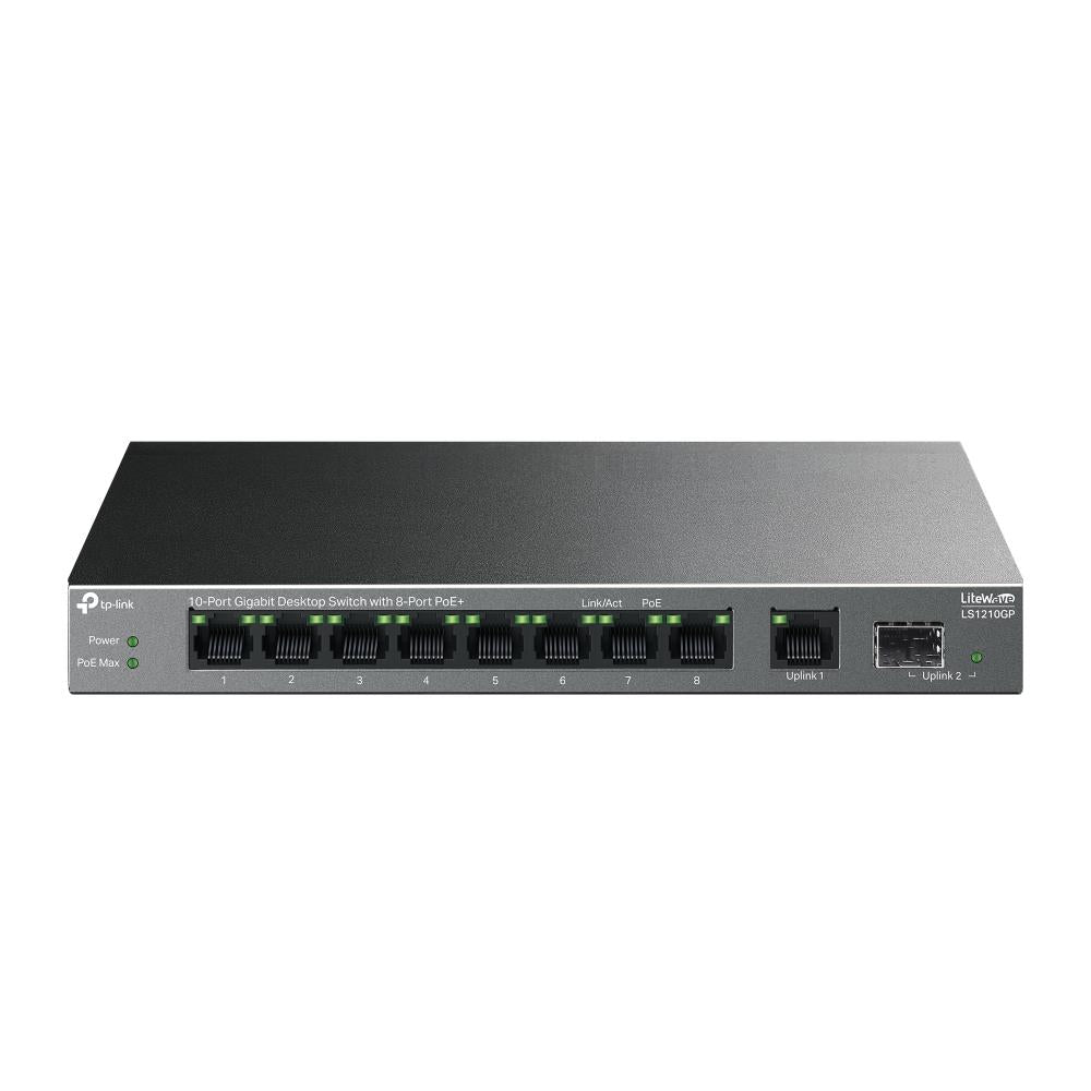 Switch TP-LINK LS1210GP 9x10Base-T / 100Base-TX / 1000Base-T 1xSFP PoE+ ports 8 LS1210GP