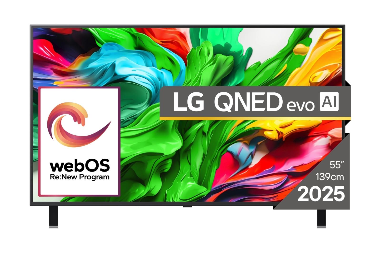 TV Set LG 55" 4K/Smart 3840x2160 Wireless LAN Bluetooth webOS 55QNED85A3C