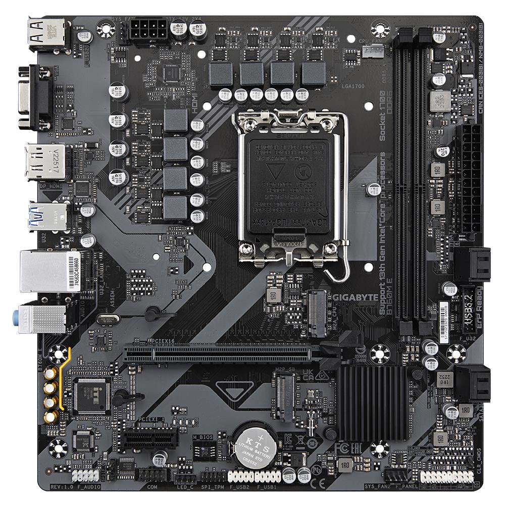 Mainboard GIGABYTE Intel B760 Express LGA1700 Micro-ATX Memory DDR5 Memory slots 2 B760ME1.0
