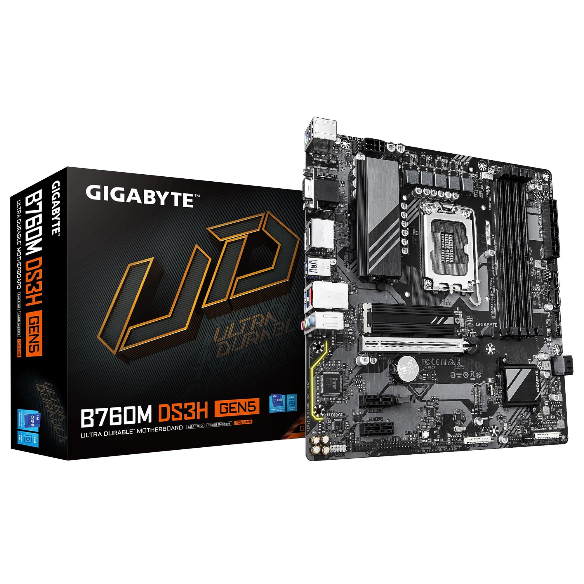 Mainboard GIGABYTE Intel B760 Express LGA1700 Micro-ATX Memory DDR5 Memory slots 4 B760MDS3HGEN5
