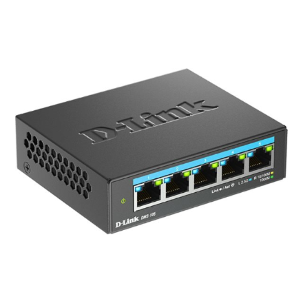 D-Link | DMS-105/E | 5-Port 2.5G Multi-Gigabit Desktop Switch | Desktop | Unmanaged