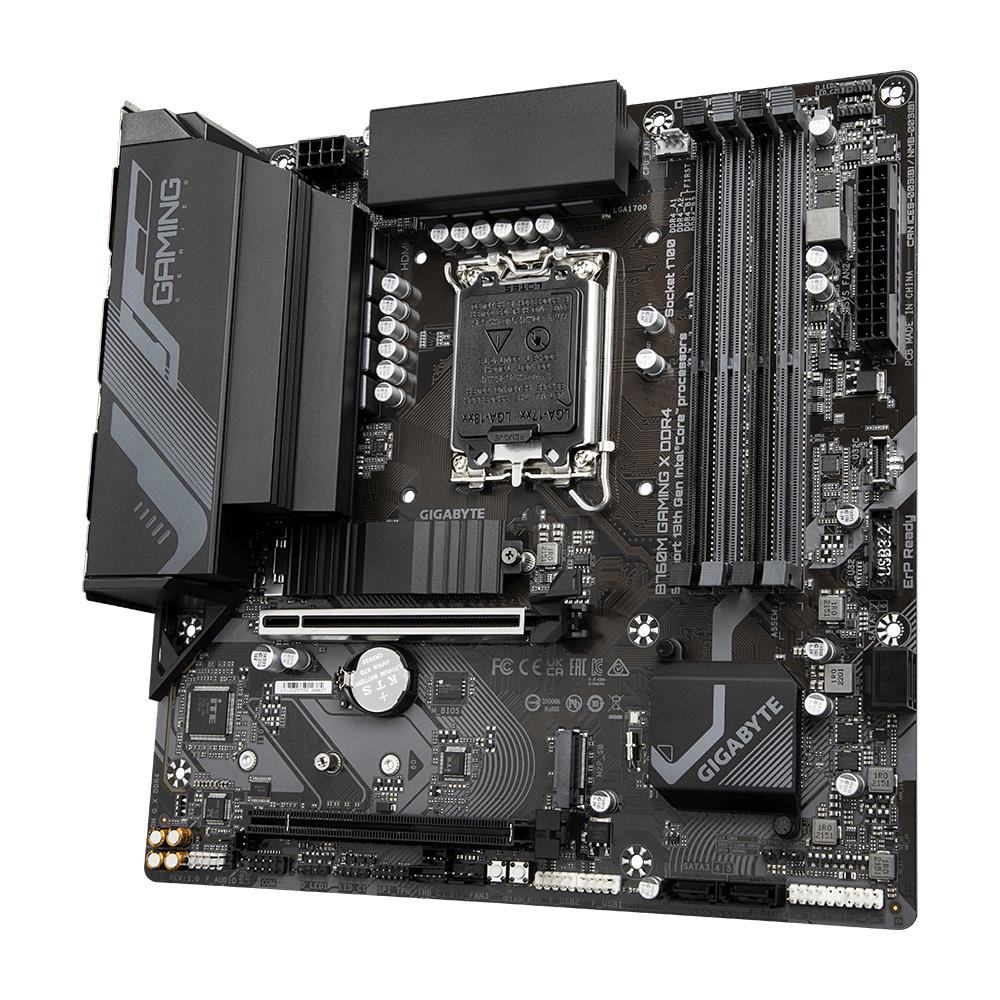 Mainboard GIGABYTE Intel B760 Express LGA1700 Micro-ATX Memory DDR4 Memory slots 4 1xPCI-Express 3.0 16x 1xPCI-Express 4.0 16x 2xM.2 1xHDMI 1xDisplayPort 5xUSB 2.0 3xUSB 3.2 3xAudio port B760MGAMINGXDDR4