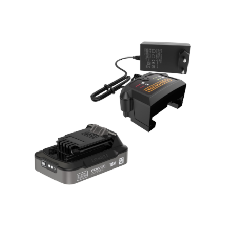 BLACK & DECKER 18V Impact Drill (with 2 x 18V 2.0Ah batteries with charge status indicator, 1A charger and 80 accessorie
