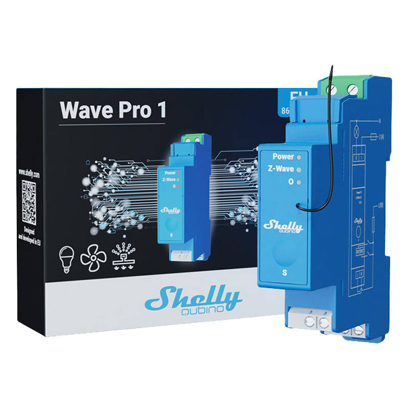 Shelly Qubino Pro 1 DIN-Schienen-Relais, 1-Kanal, Z-Wave