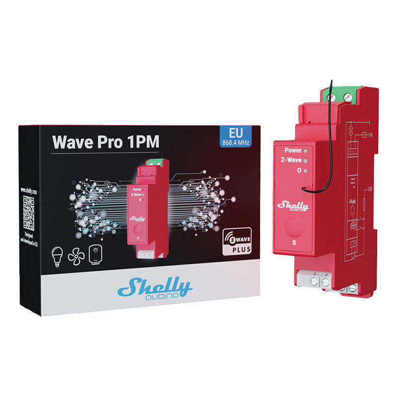 Shelly Qubino Pro 1PM DIN-Schienen-Relais, 1-Kanal, Z-Wave (Leistungsmessung)