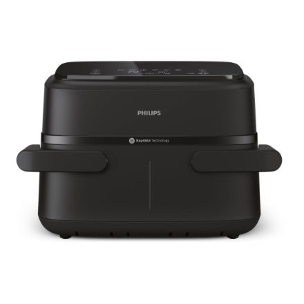 Philips Airfryer Dual Basket | NA150/00 1000 Series | Power 2450 W | Capacity 7 L | RapidAir Plus | Black