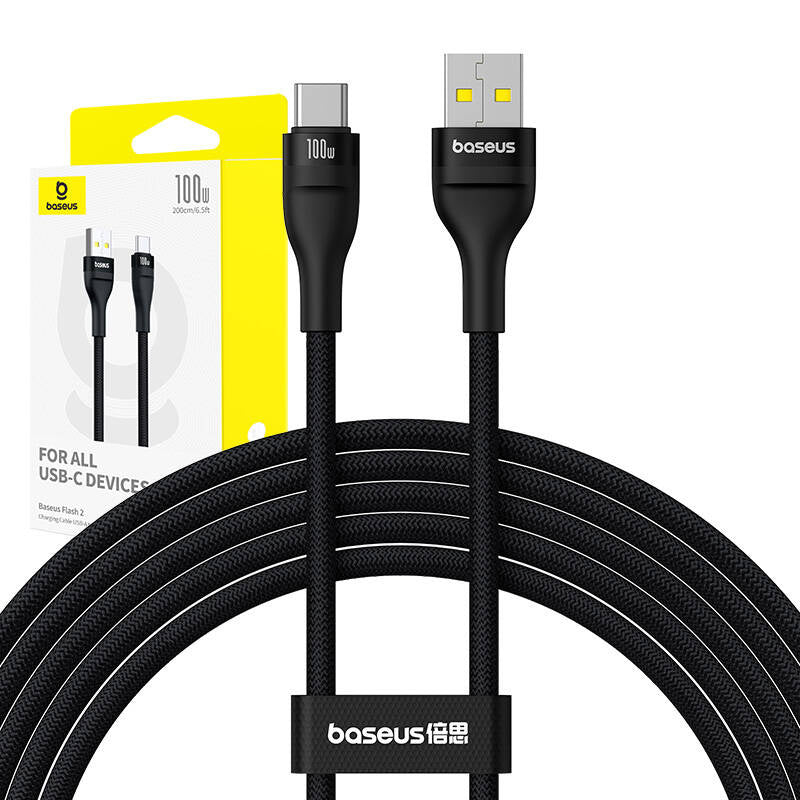 Charging Cable Baseus Flash 2 USB to USB-C 100W, 2m (black) - Product Image 8