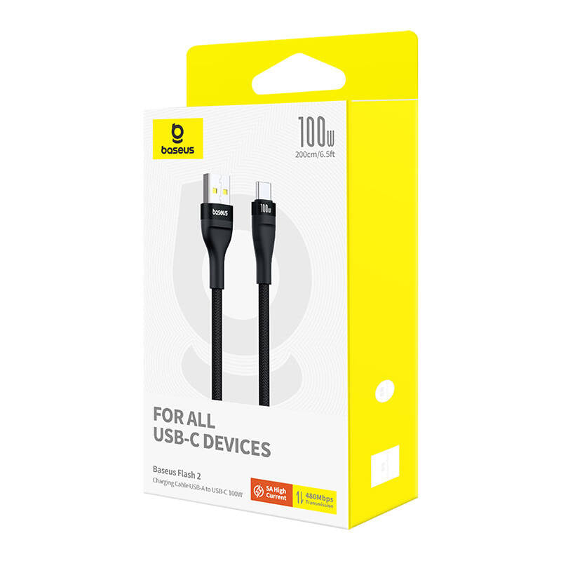 Charging Cable Baseus Flash 2 USB to USB-C 100W, 2m (black) - Product Image 6