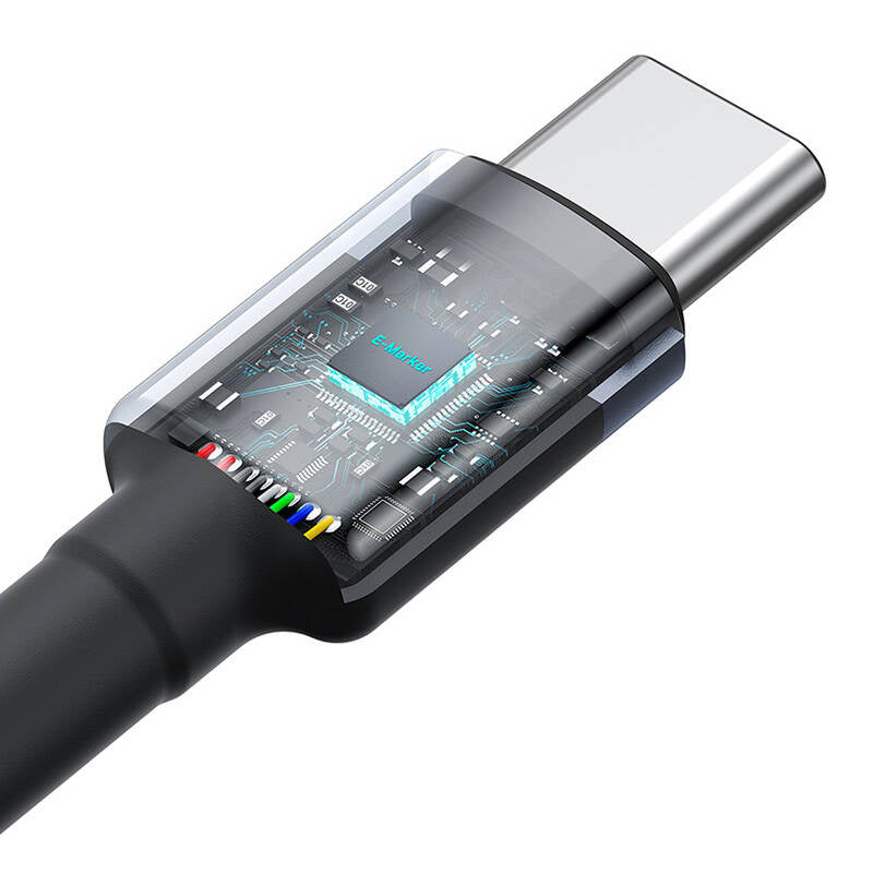 Cable Baseus Cafule USB-C to USB-C 100W,2m, 2psc (Red Black, Grey Black) - Product Image 6