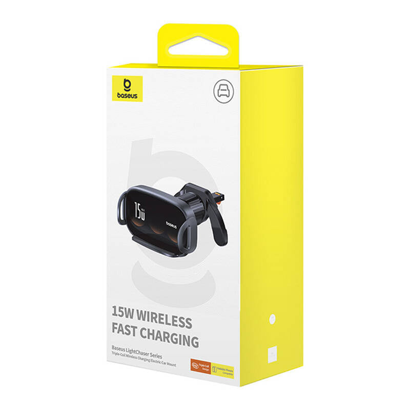 Car holder with inductive charger Baseus LightChaser (Black) - Product Image 6
