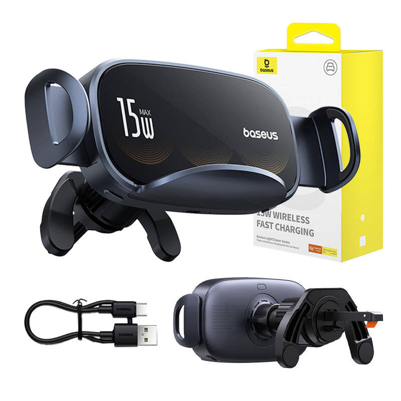 Car holder with inductive charger Baseus LightChaser (Black) - Product Image 8