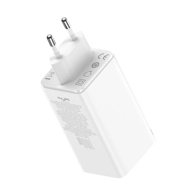 Wall charger Baseus GaN6 Pro 2xUSB-C + 2xUSB, 100W (white) - Product Image 2