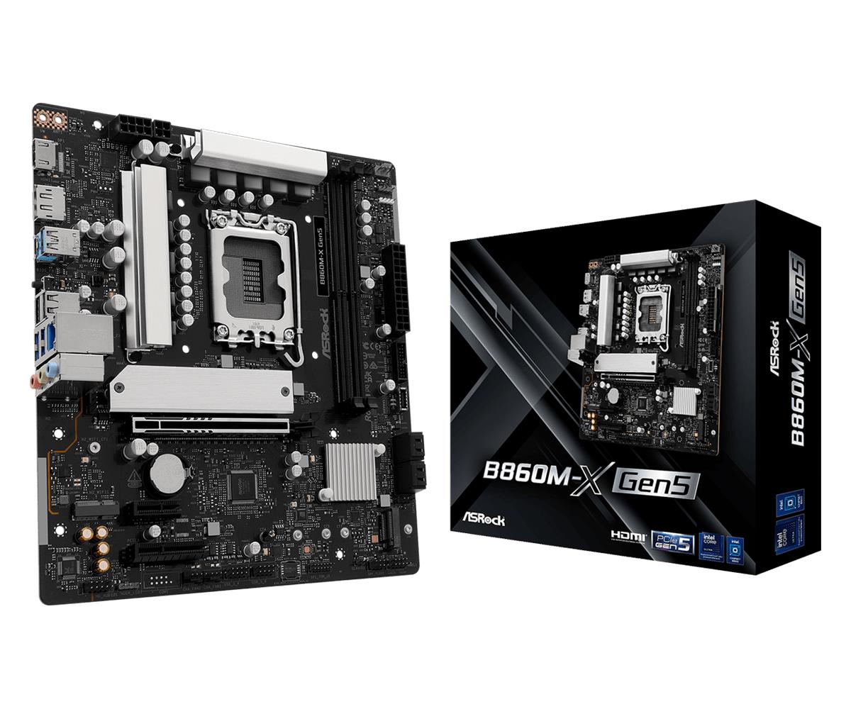Mainboard ASROCK Intel B860 LGA 1851 (Socket V1) micro ATX RAM DDR5-SDRAM 2xSlots 1xNumber of M.2 (M) slots B860M-XGEN5