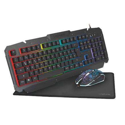 Logilink | Gaming-Set, keyboard, mouse and mouspad | ID0185 | Keyboard, Mouse and Pad Set | Wired | Mouse included | DE