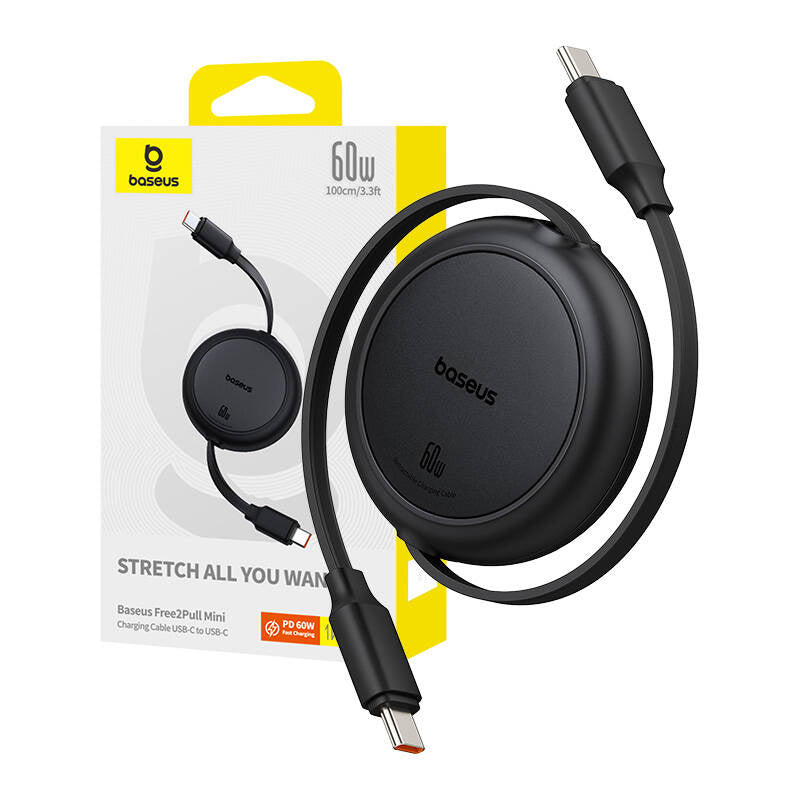 Baseus Free2Pull Mini USB-C to USB-C USB cable, 60W, 1, (black) - Product Image 9