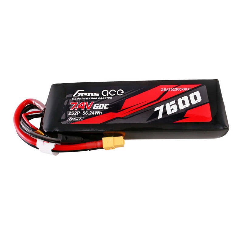 Gens ace G-Tech 7600mAh 7.4V 60C 2S2P Lipo Battery PC mat Battery