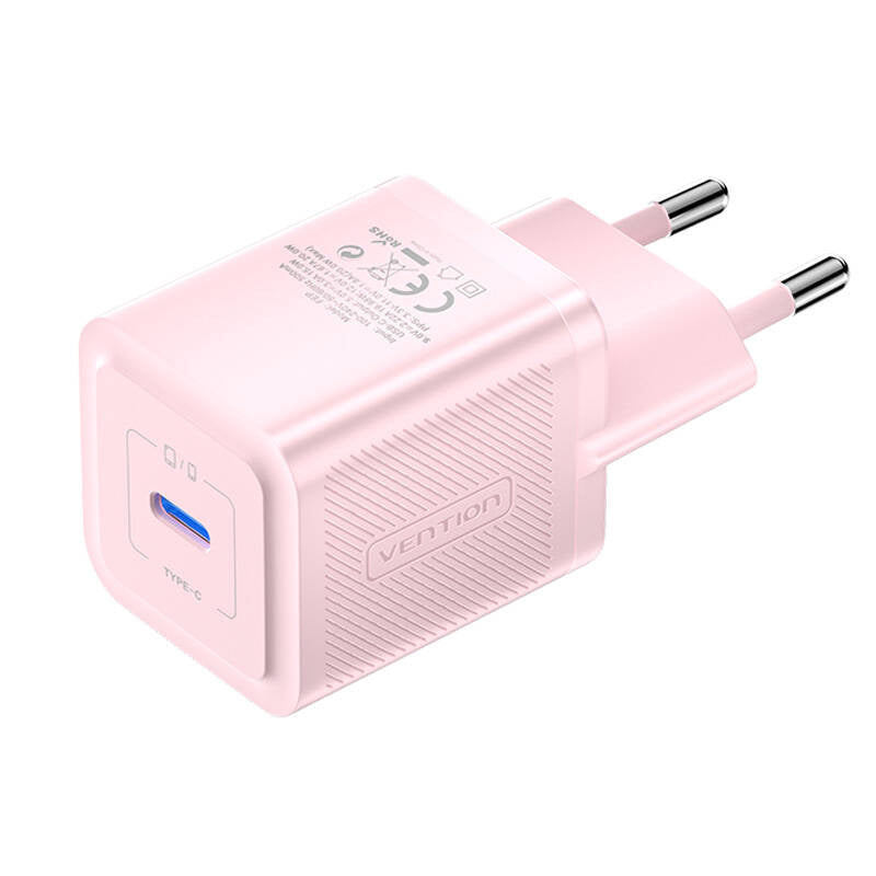 Wandladegerät, Vention, FEPP0-EU, USB-C, 20 W, GaN (pink)
