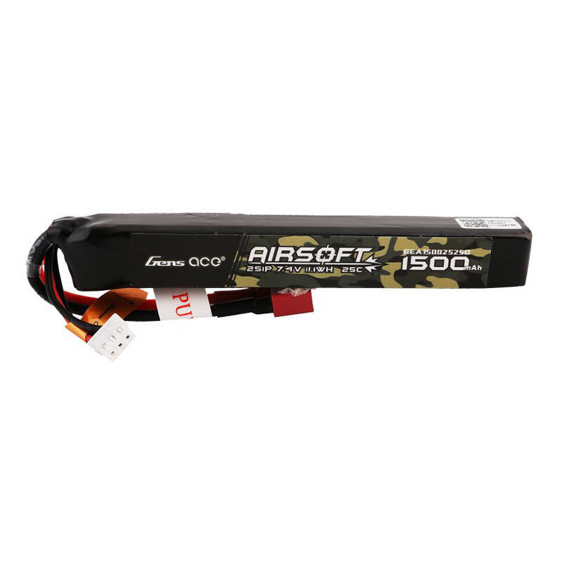 Gens ace 25C 1500 mAh 2S1P 7,4 V Airsoft Gun Lipo-Akku mit T-Stecker