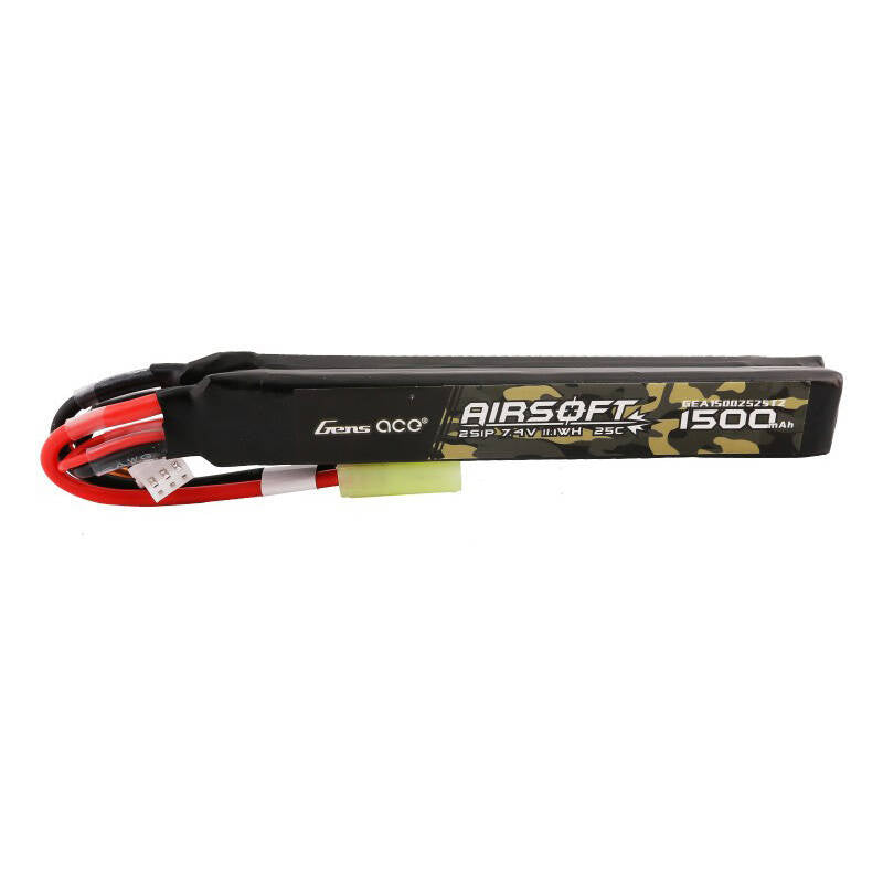 Gens ace 25C 1500 mAh 2S1P 7,4 V Nunchuck 2X Airsoft Gun Lipo-Akku mit Mini-Tamiya-Stecker