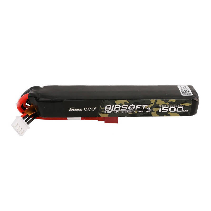 Gens ace 25C 1500mAh 3S1P 11,1V Airsoft Gun Lipo Akku mit T-Stecker