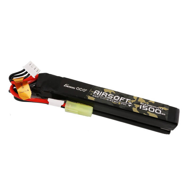 Gens ace 25C 1500 mAh 3S1P 11,1 V Nunchuck 2X Airsoft Gun Lipo-Akku mit Mini-Tamiya-Stecker