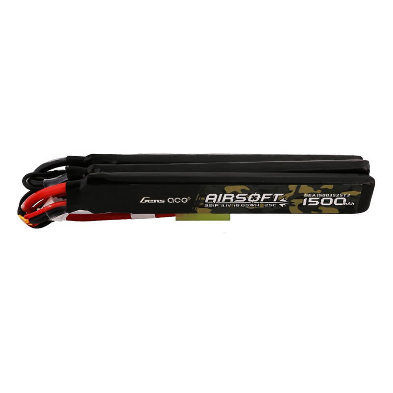 Gens ace 25C 1500 mAh 3S1P 11,1 V Nunchuck 3X Airsoft Gun Lipo-Akku mit T-Stecker