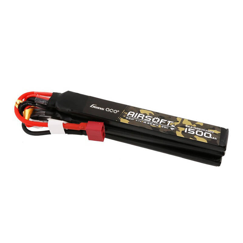 Gens ace 25C 1500 mAh 3S1P 11,1 V Nunchuck 3X Airsoft Gun Lipo-Akku mit T-Stecker