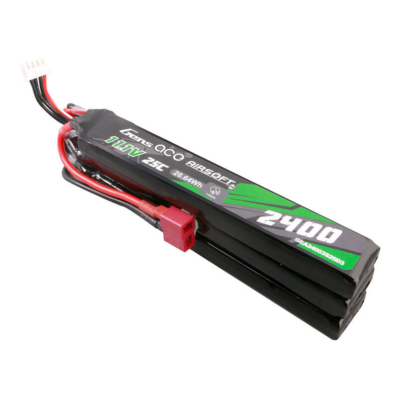 Gens ace 25C 2400mAh 3S2P 11,1V NUNCHUCK 3X Airsoft Gun Lipo Akku mit Deans(T) Stecker