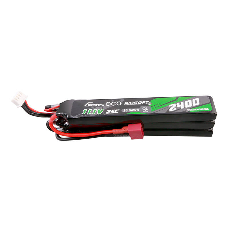 Gens ace 25C 2400mAh 3S2P 11,1V NUNCHUCK 3X Airsoft Gun Lipo Akku mit Deans(T) Stecker