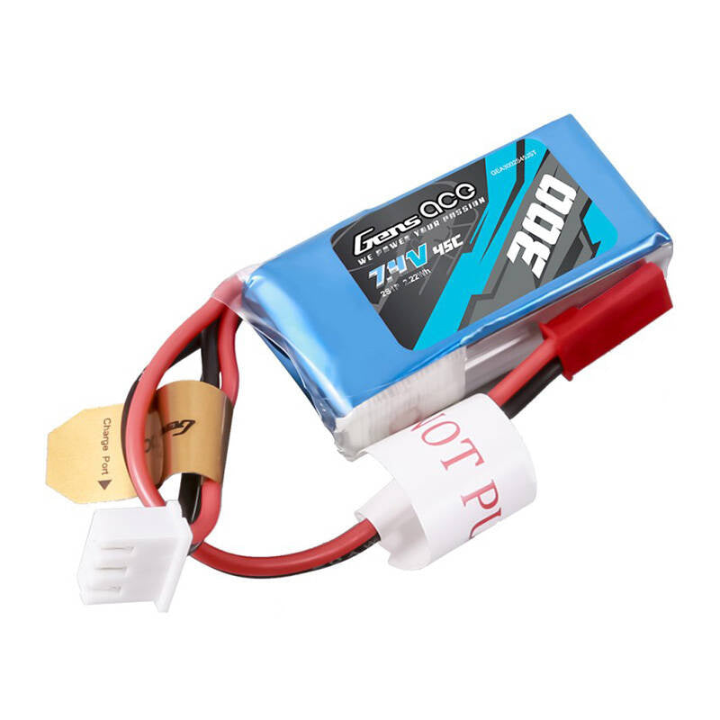 Gens ace 300 mAh 7,4 V 45 C 2S1P Lipo-Akkupack mit JST-SYP-Stecker