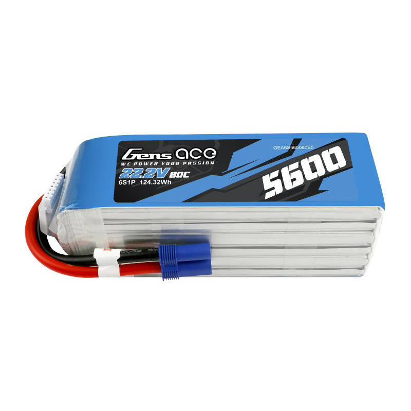 Gens ace 5600mAh 80C 22,2V 6S1P Lipo-Akkupack mit EC5-Stecker