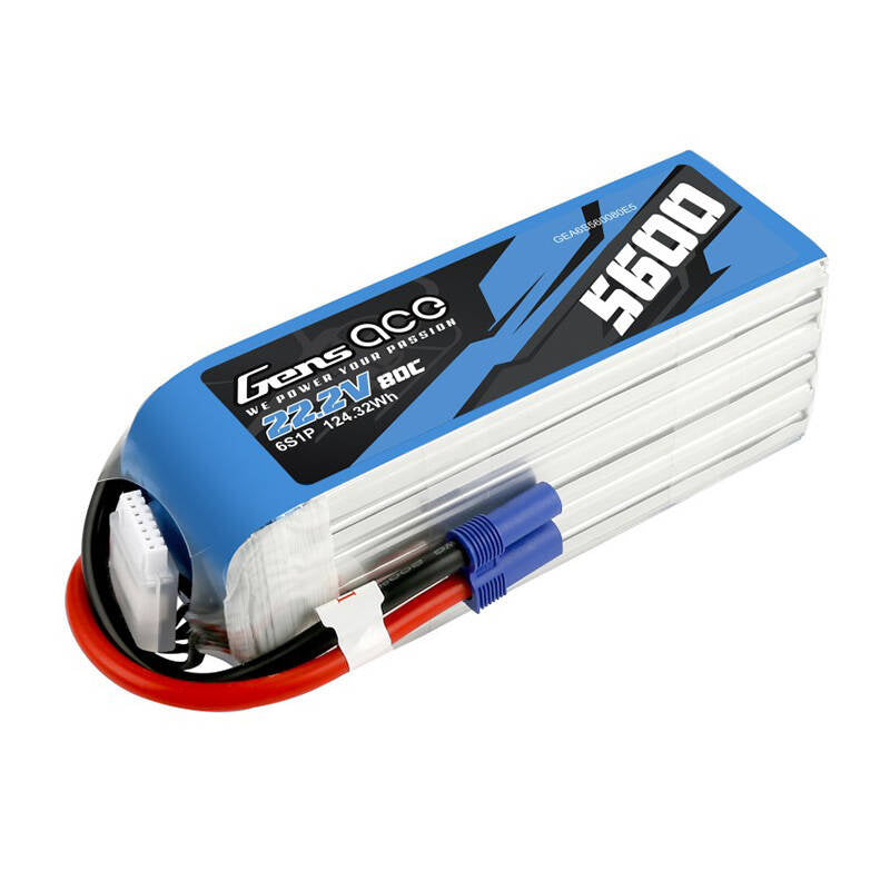 Gens ace 5600mAh 80C 22,2V 6S1P Lipo-Akkupack mit EC5-Stecker