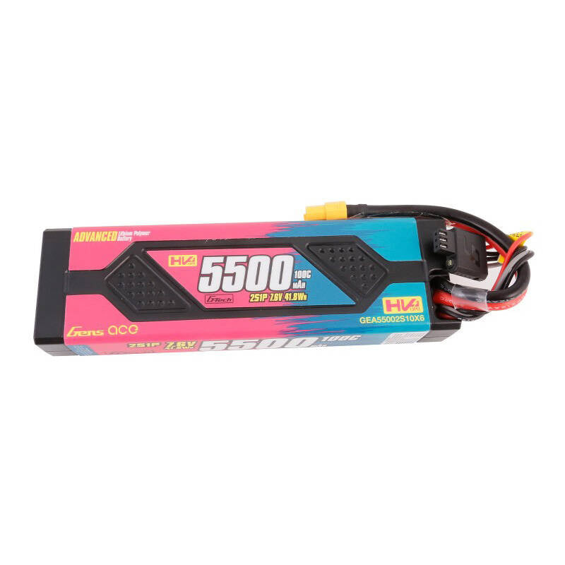 Gens ace Advanced 5500 mAh 7,6 V 100 C 2S1P HardCase Lipo-Akkupack mit XT60